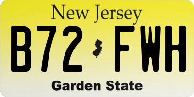 NJ license plate B72FWH