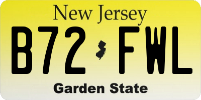 NJ license plate B72FWL