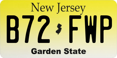 NJ license plate B72FWP