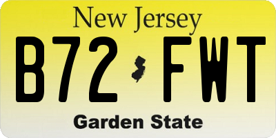 NJ license plate B72FWT