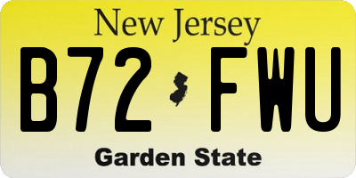 NJ license plate B72FWU
