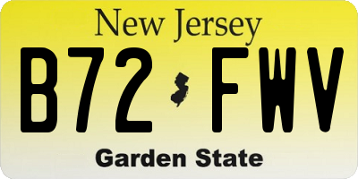 NJ license plate B72FWV