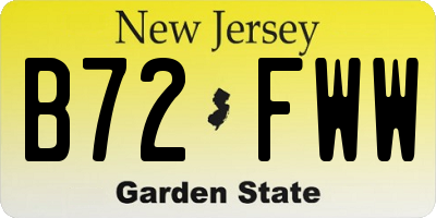 NJ license plate B72FWW