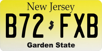 NJ license plate B72FXB