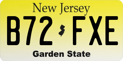 NJ license plate B72FXE