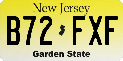 NJ license plate B72FXF