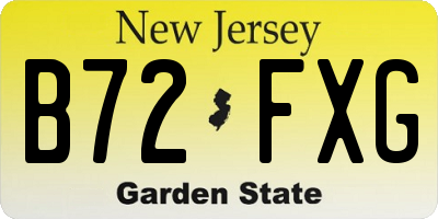 NJ license plate B72FXG