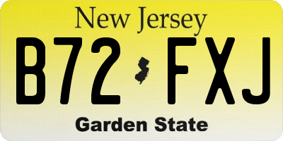 NJ license plate B72FXJ