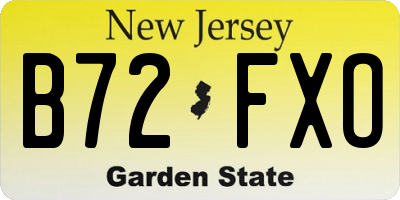 NJ license plate B72FXO