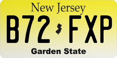 NJ license plate B72FXP
