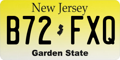 NJ license plate B72FXQ