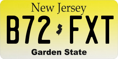 NJ license plate B72FXT