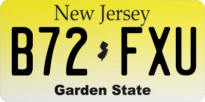 NJ license plate B72FXU