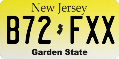 NJ license plate B72FXX