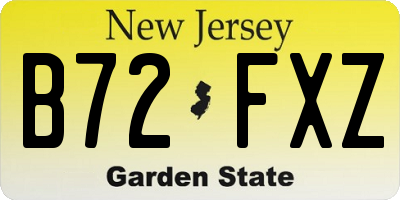 NJ license plate B72FXZ