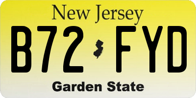 NJ license plate B72FYD