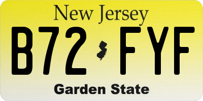 NJ license plate B72FYF