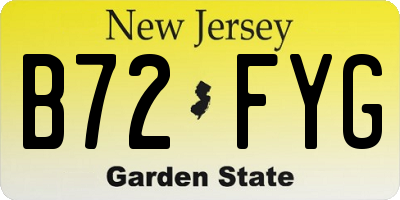 NJ license plate B72FYG
