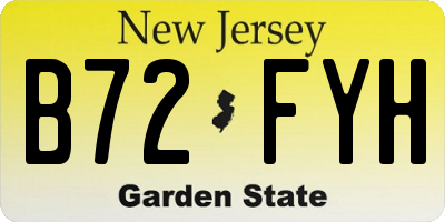 NJ license plate B72FYH