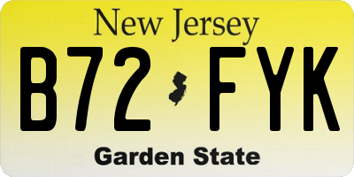 NJ license plate B72FYK