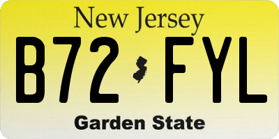 NJ license plate B72FYL
