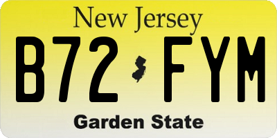 NJ license plate B72FYM