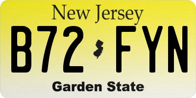 NJ license plate B72FYN