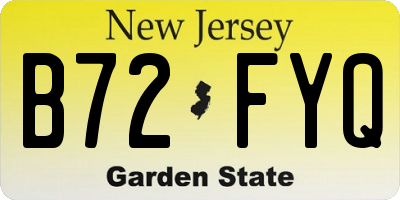 NJ license plate B72FYQ
