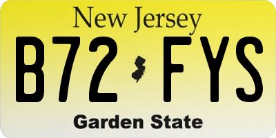 NJ license plate B72FYS