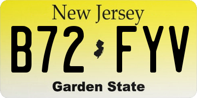 NJ license plate B72FYV