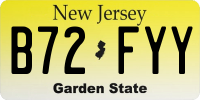 NJ license plate B72FYY