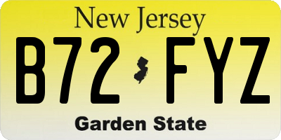 NJ license plate B72FYZ