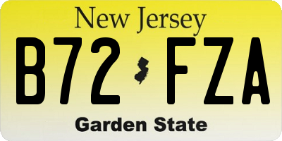 NJ license plate B72FZA