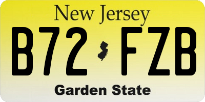 NJ license plate B72FZB