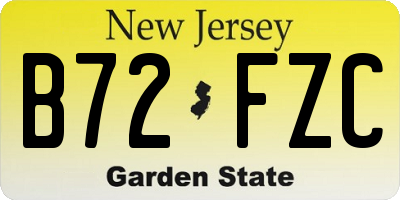 NJ license plate B72FZC