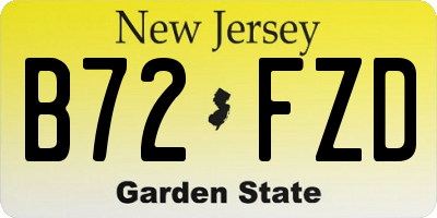 NJ license plate B72FZD