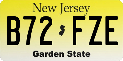 NJ license plate B72FZE