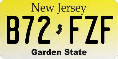 NJ license plate B72FZF