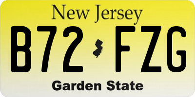 NJ license plate B72FZG