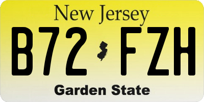 NJ license plate B72FZH