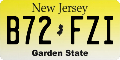 NJ license plate B72FZI