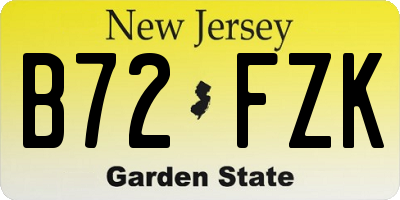 NJ license plate B72FZK