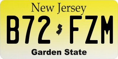 NJ license plate B72FZM
