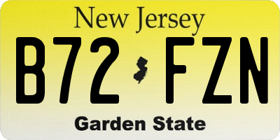 NJ license plate B72FZN