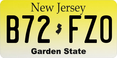 NJ license plate B72FZO