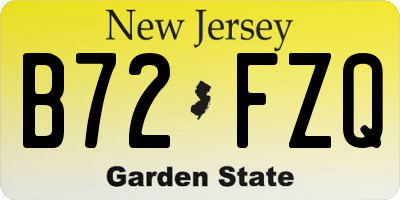 NJ license plate B72FZQ