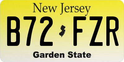 NJ license plate B72FZR