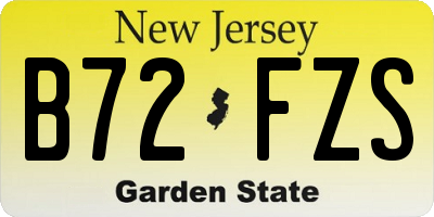 NJ license plate B72FZS