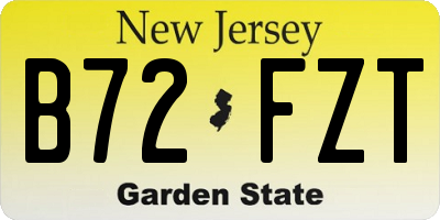 NJ license plate B72FZT