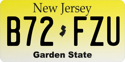NJ license plate B72FZU